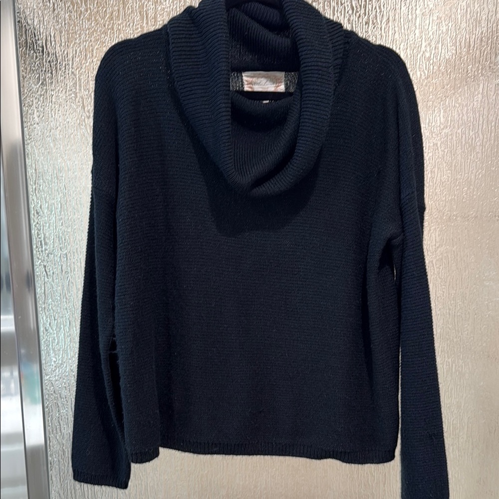 Ambiance Black Cowl Neck Sweater Classic Knit